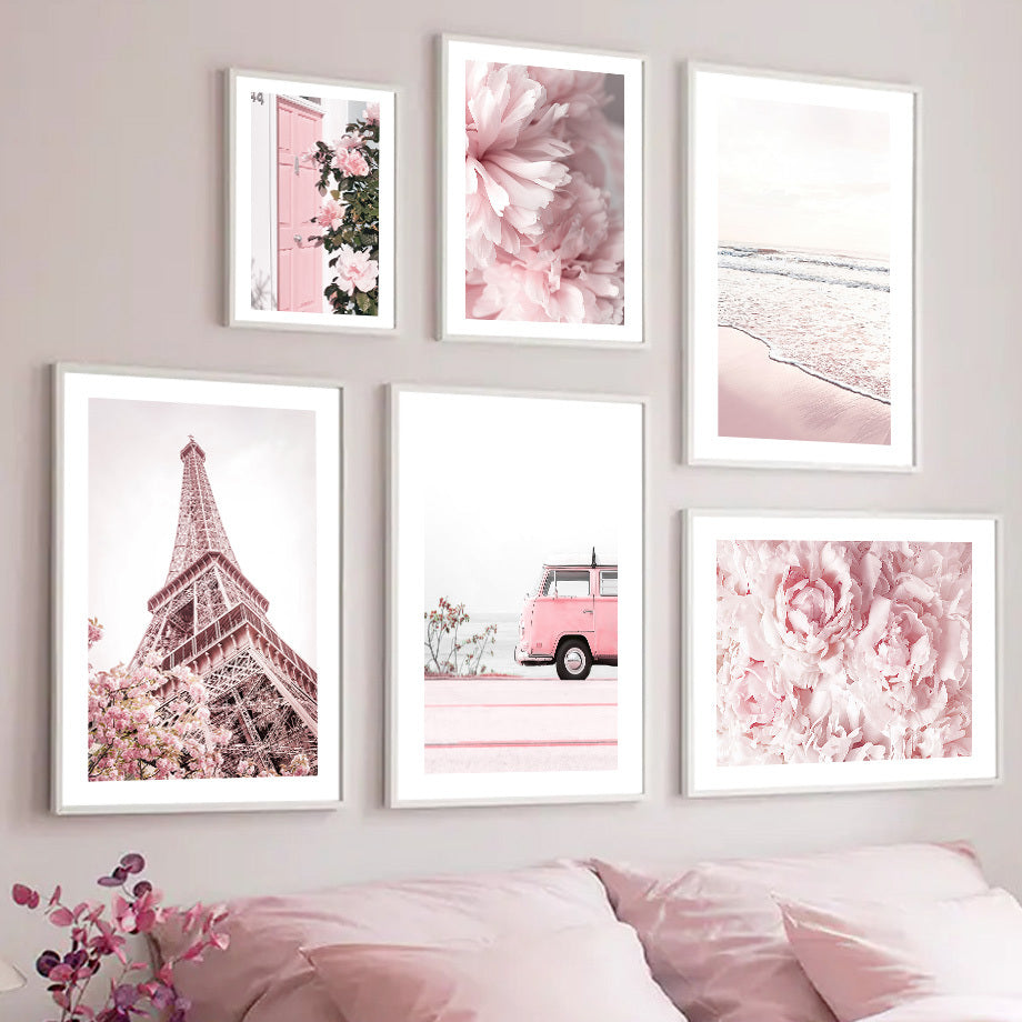 Landscape Beach Wall Sky Car Art Canvas Painting