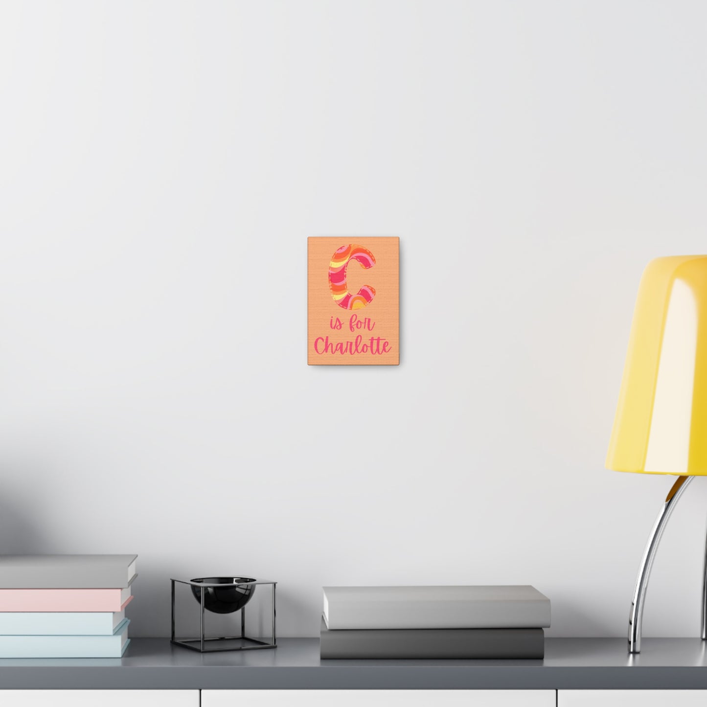 Vibrant Custom "C is for Charlotte" Canvas Print - Personalized Kids Room Decor