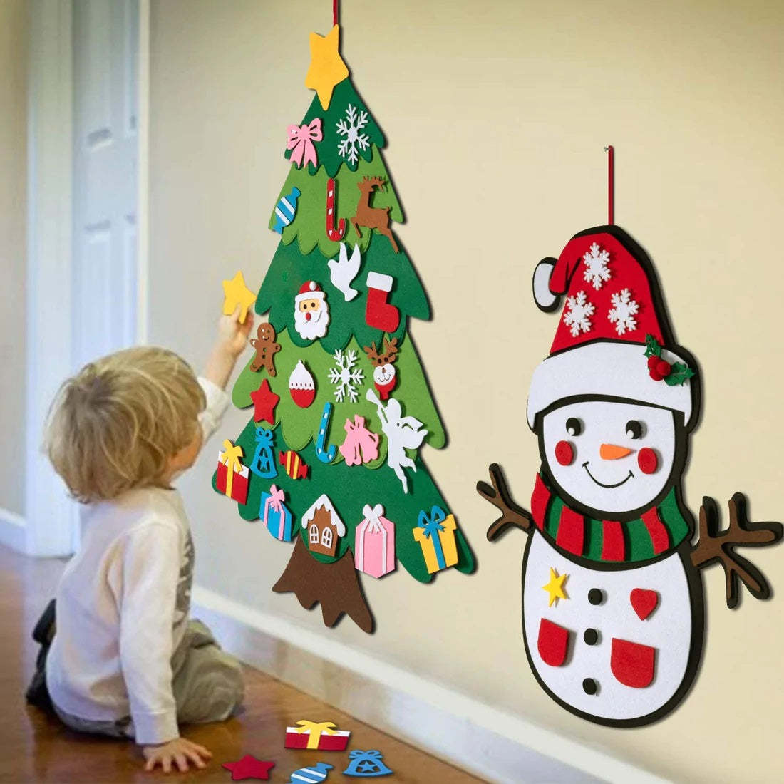 Whimsical Felt Wall Christmas Tree: Holiday Fun for Little Hands!