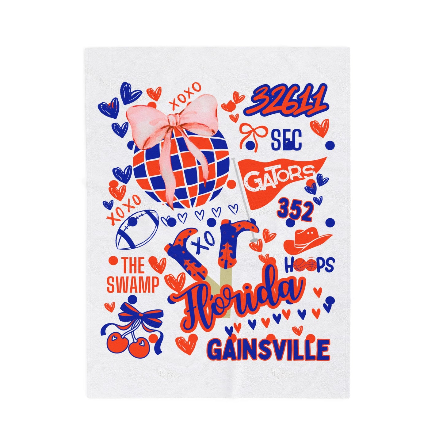 Plush Blanket for Florida Pride College Fans, Personalized Fleece Throw Gift, University Team Spirit Dorm Bedding, Florida Home Decor,