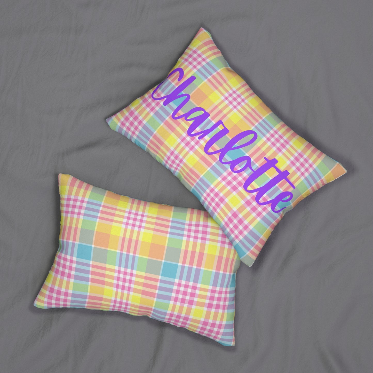 Personalized Lumbar Pillow, Custom Name Cushion, Spun Polyester Throw Pillow, Decorative Pillow, Gift for All Ages