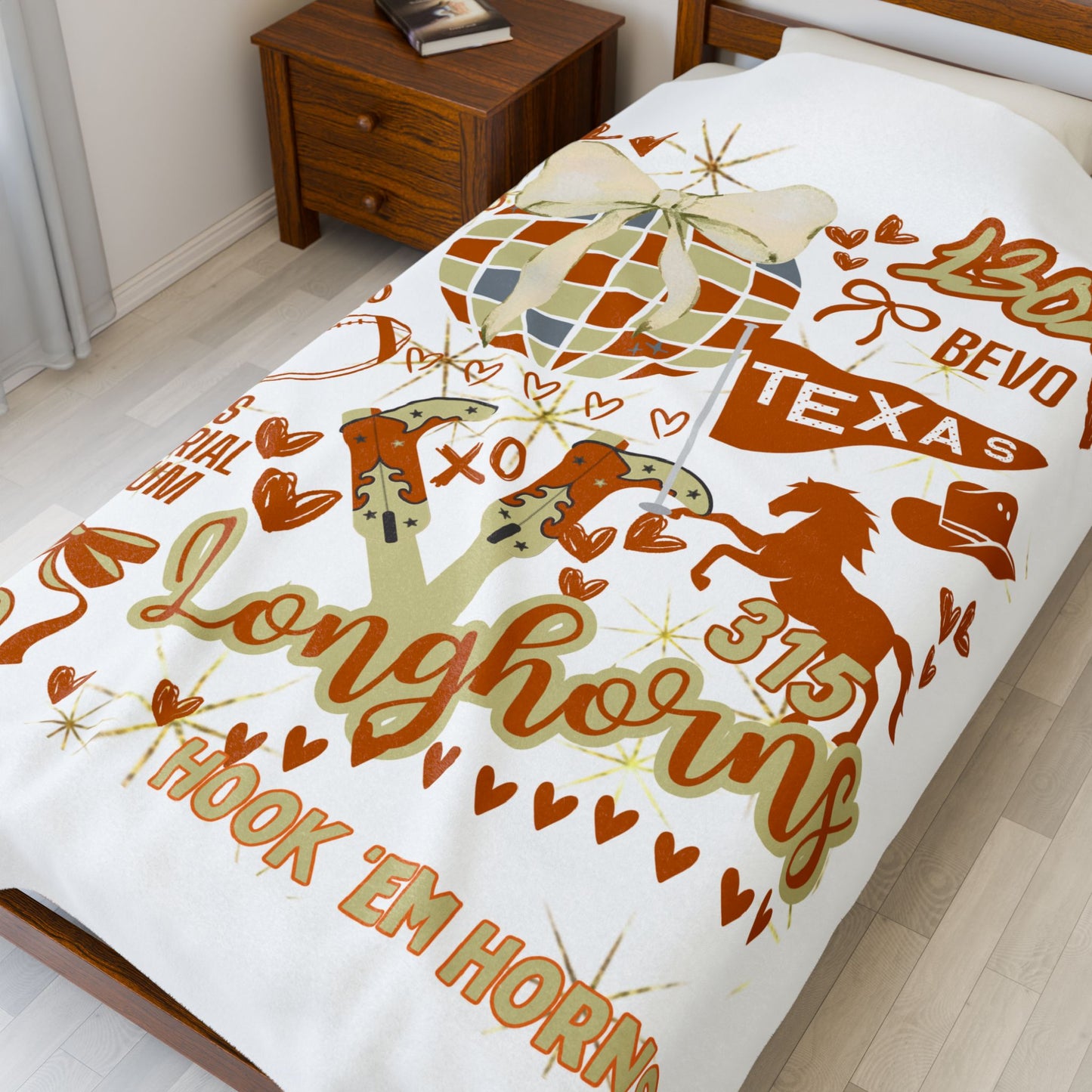 Plush Blanket for Texas Pride College Fans, Personalized Fleece Throw Gift, University Team Spirit Dorm Bedding, Texas Home Decor,