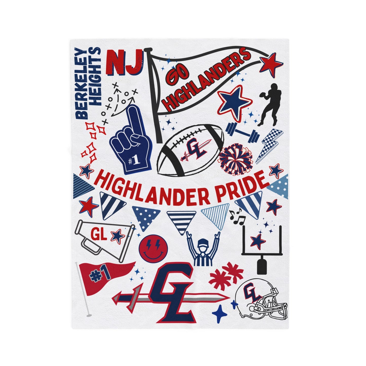 High School Football Team Spirit Blanket, Football Spirit Blanket, Game Day Blanket, Cozy Sports Blanket, Personalized Blanket