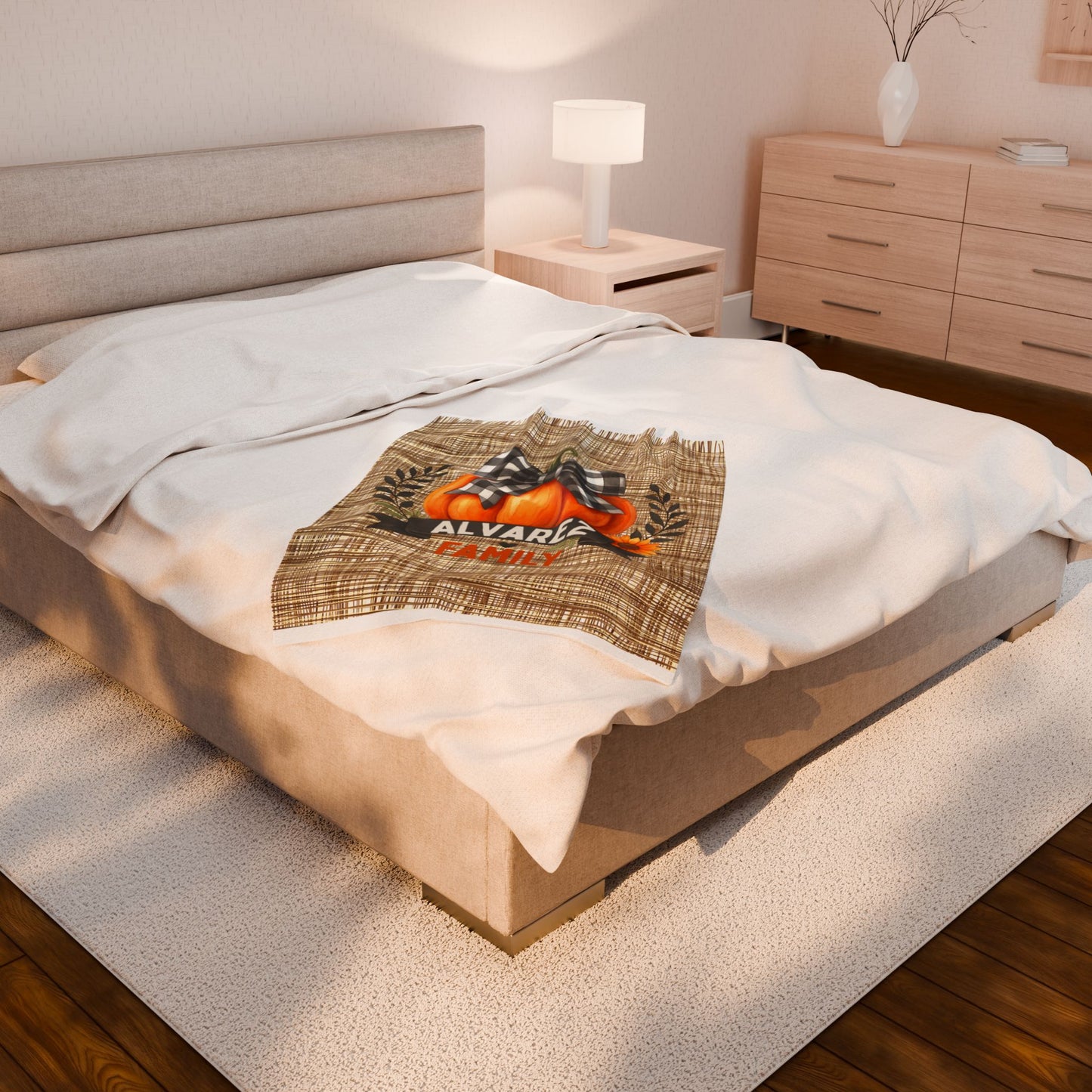 Pumpkin Plush Blanket, Personalized Fall Pumpkin Decor, Cozy Family Name Throw, Autumn Home Blanket, Thanksgiving Gift, Halloween Decor,