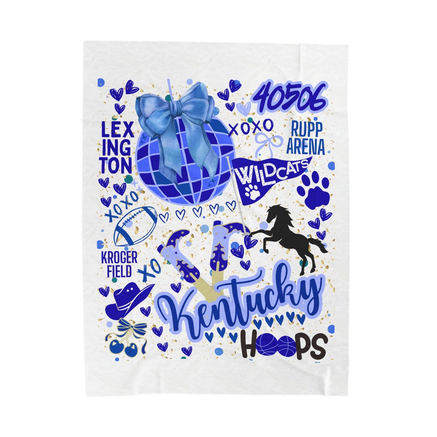 Plush Blanket for Kentucky Pride College Fans, Personalized Fleece Throw Gift, University Team Spirit Dorm Bedding, Wildcats Home Decor,