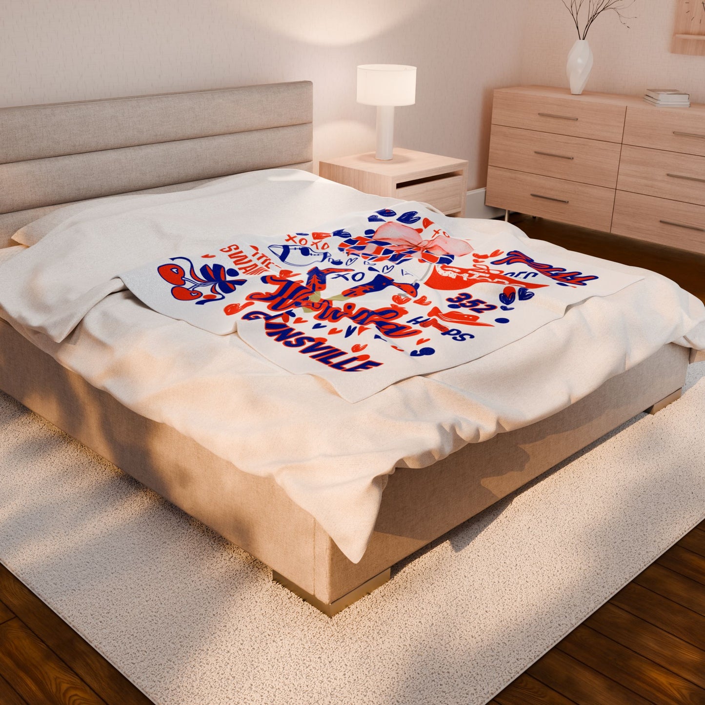 Plush Blanket for Florida Pride College Fans, Personalized Fleece Throw Gift, University Team Spirit Dorm Bedding, Florida Home Decor,