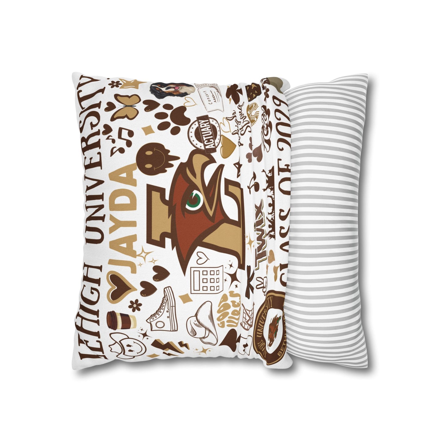Custom College Personalized Pillowcase, Personalized Throw Pillow Cover, Home Decor, Customizable Gift, Unique Pillowcase