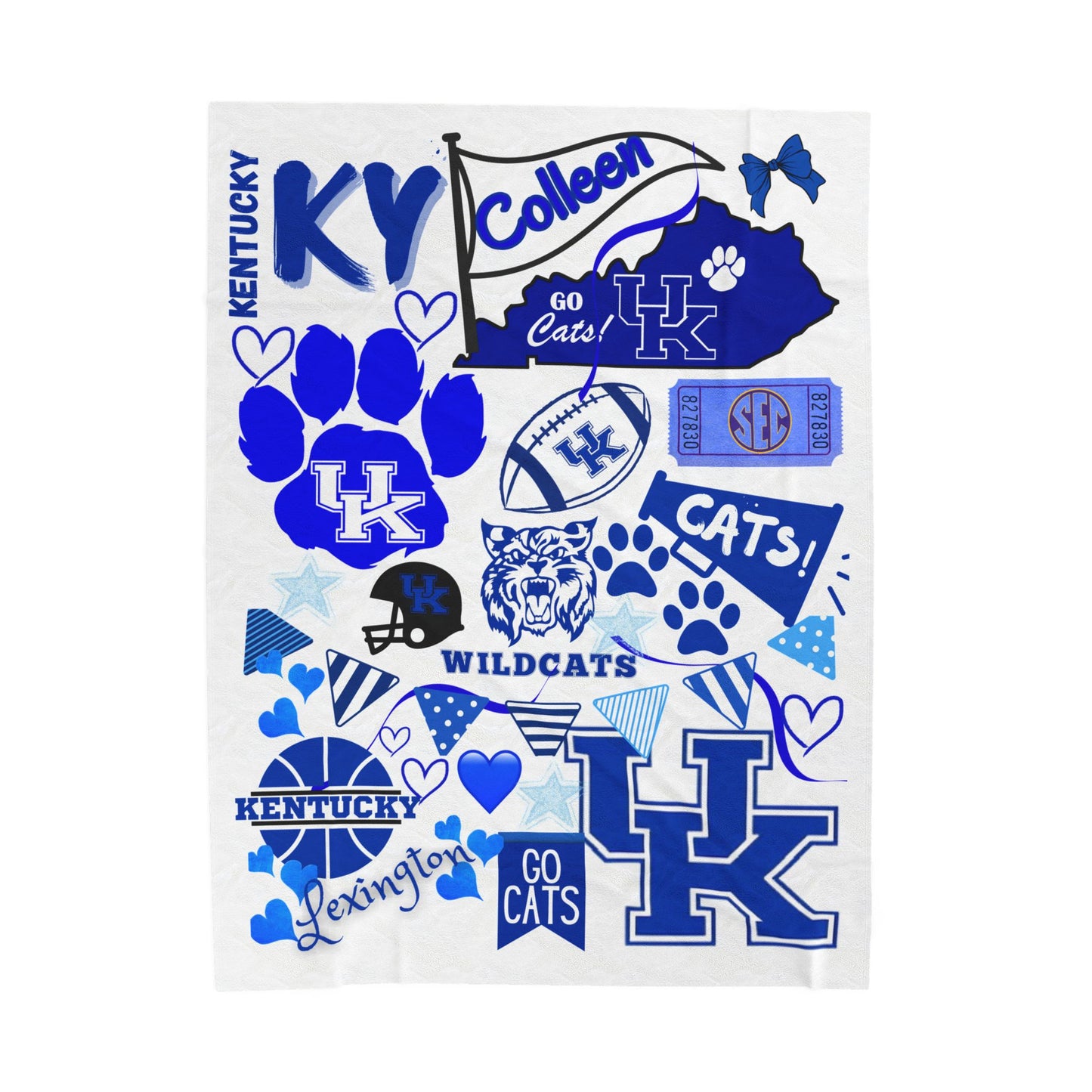 Velveteen Plush Blanket - Custom College Commitment Fan Dorm Blanket, Personalized University Throw, Graduation Gift, School Pride