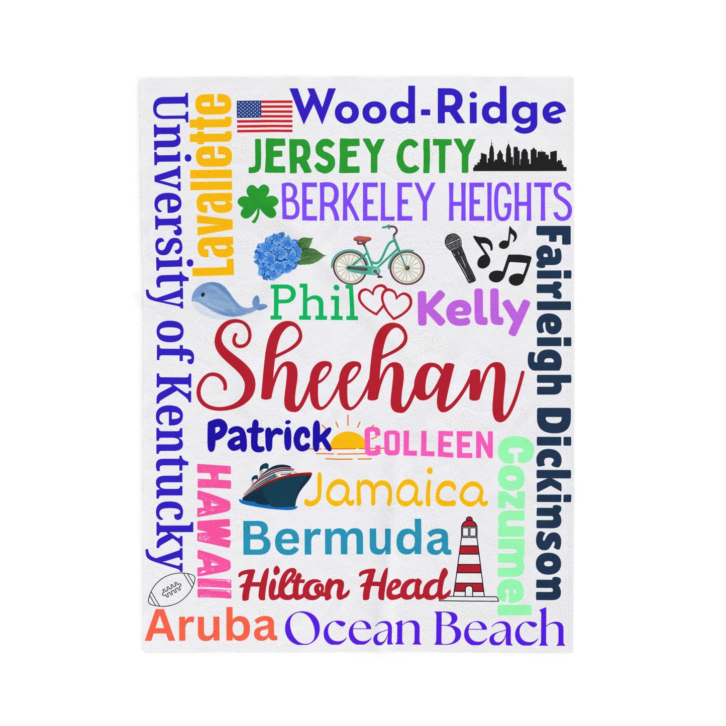 The Memory Lane Blanket Personalized Family Travel Blanket Custom Places We ve Been Adventure Map Throw Sentimental Family Gift