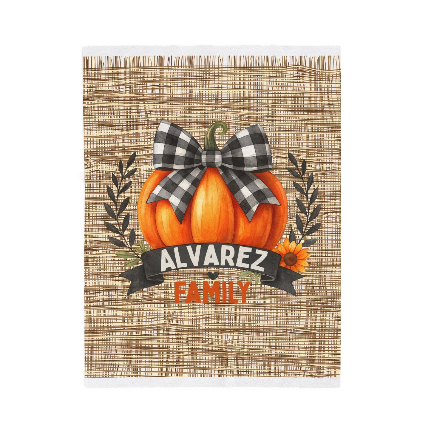 Pumpkin Plush Blanket, Personalized Fall Pumpkin Decor, Cozy Family Name Throw, Autumn Home Blanket, Thanksgiving Gift, Halloween Decor,