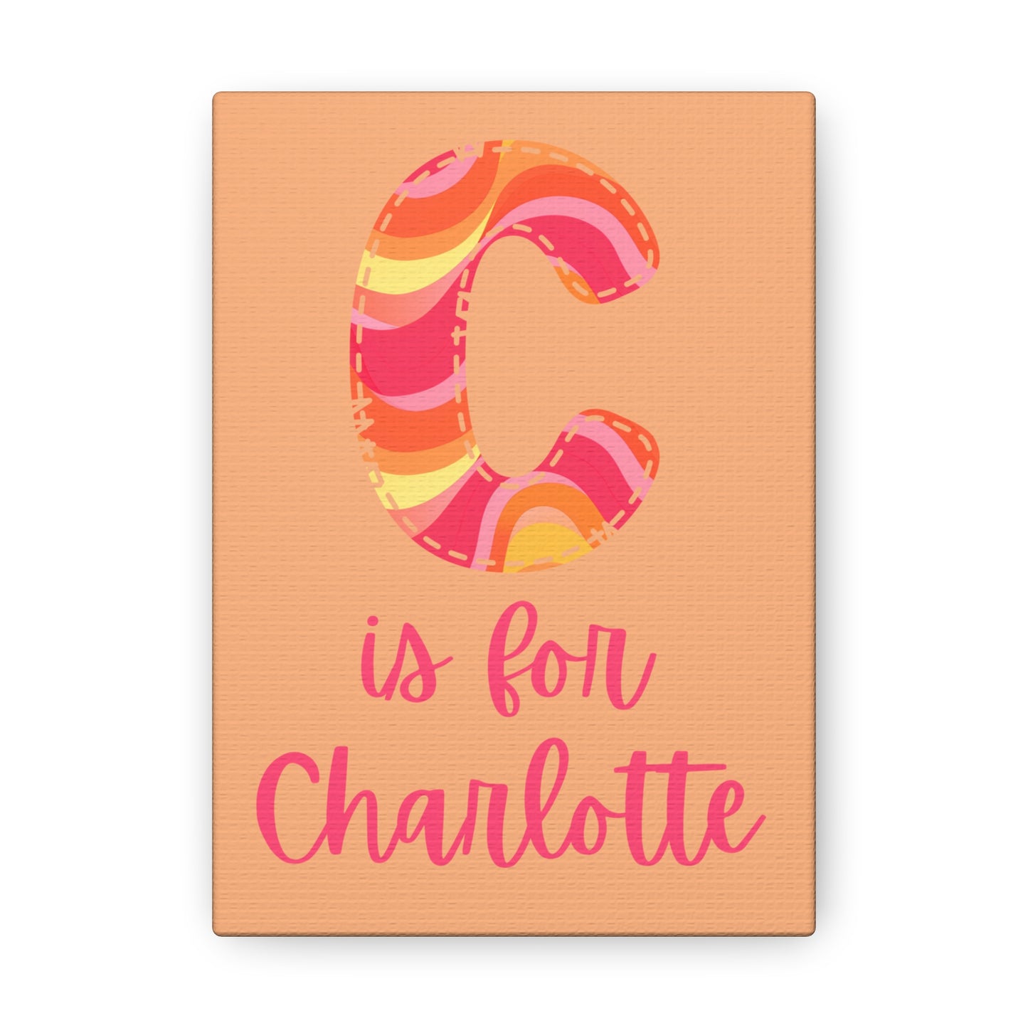 Vibrant Custom "C is for Charlotte" Canvas Print - Personalized Kids Room Decor