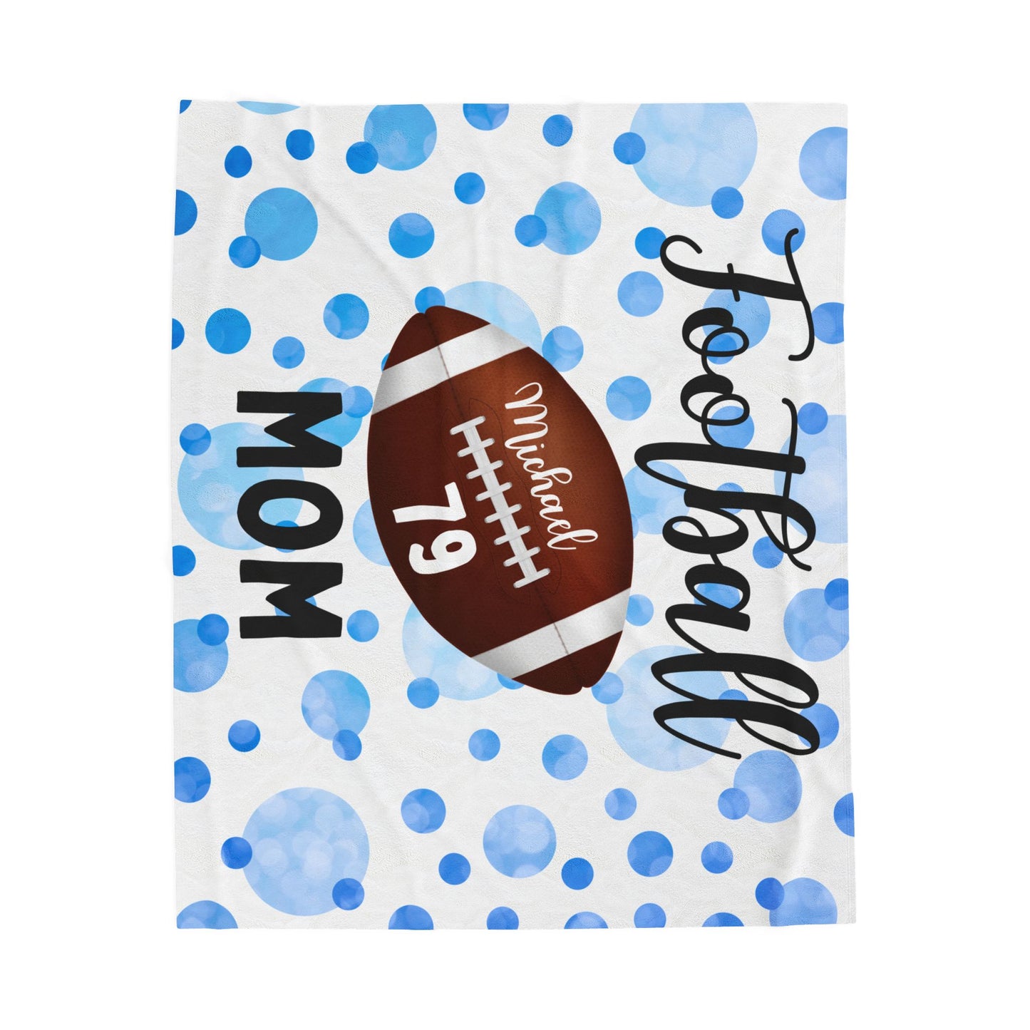 Plush Blanket, Personalized Football Mom Gift, Cozy Mom Blanket, Customizable Throw, ultimae fan, Sports Fan Bedding