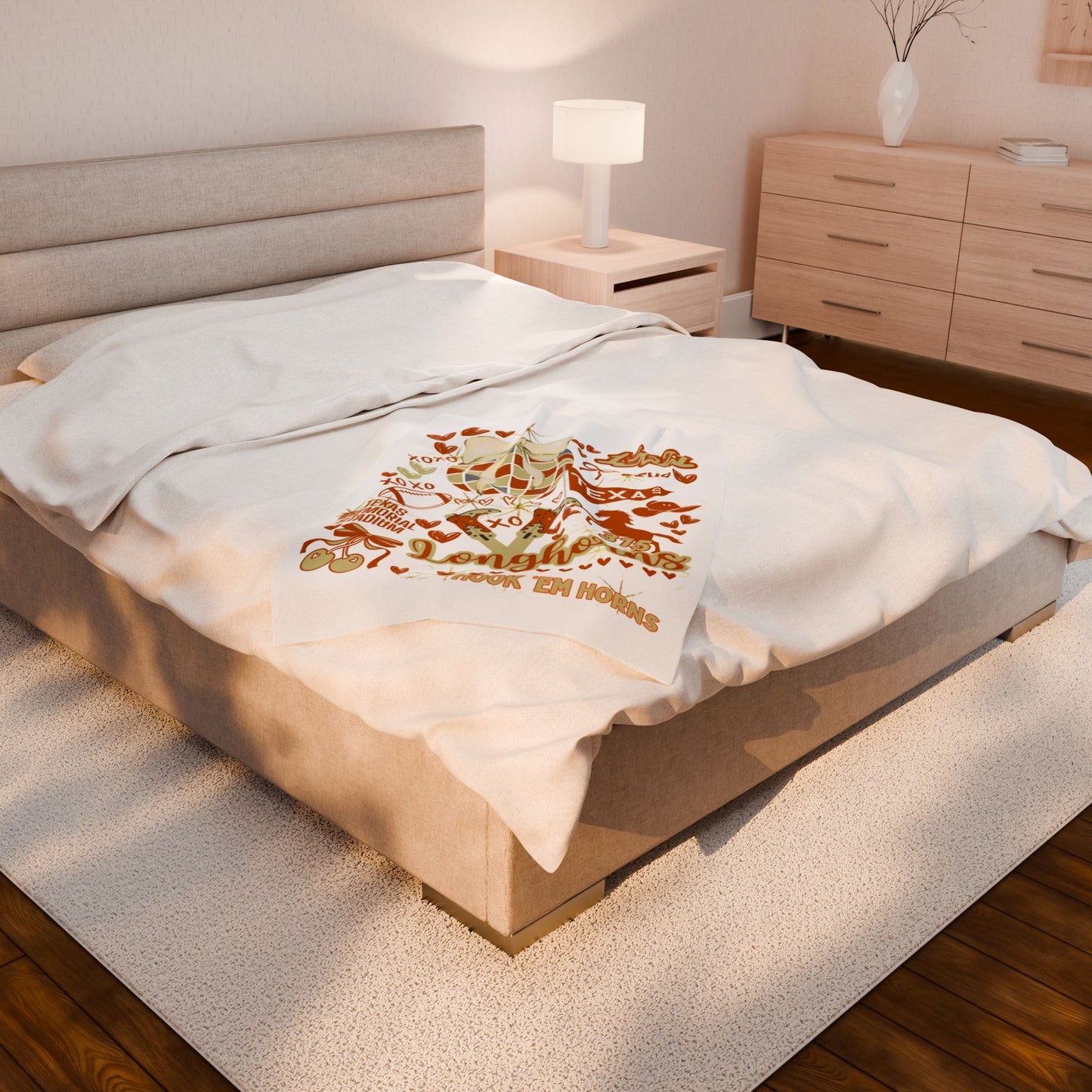 Plush Blanket for Texas Pride College Fans, Personalized Fleece Throw Gift, University Team Spirit Dorm Bedding, Texas Home Decor,