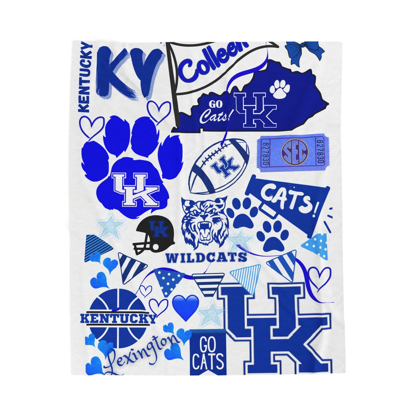 Velveteen Plush Blanket - Custom College Commitment Fan Dorm Blanket, Personalized University Throw, Graduation Gift, School Pride