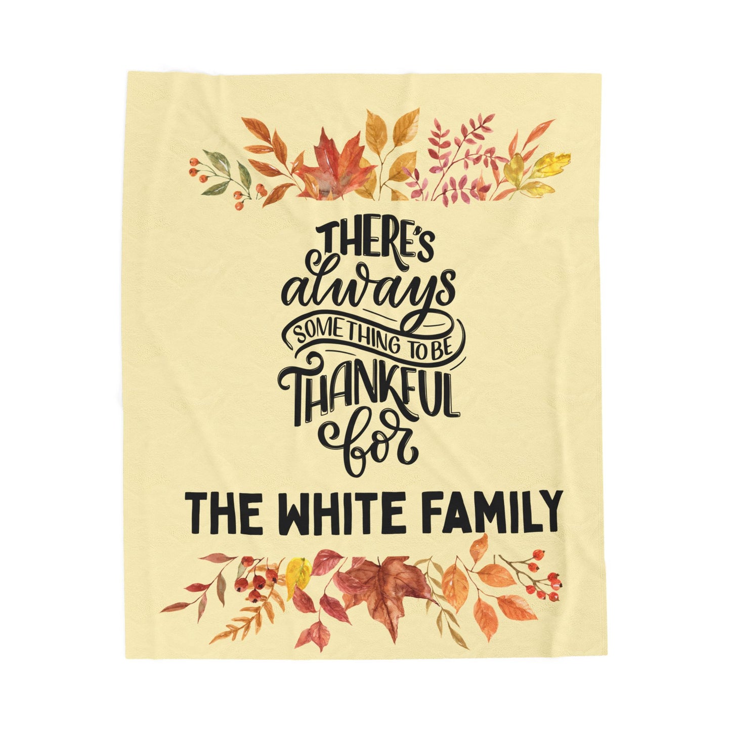 Velveteen Plush Blanket, Personalized Thanksgiving Blanket, Custom Grateful Throw, Cozy Thankful Gift, Warm Autumn Home Decor, Comfy Family