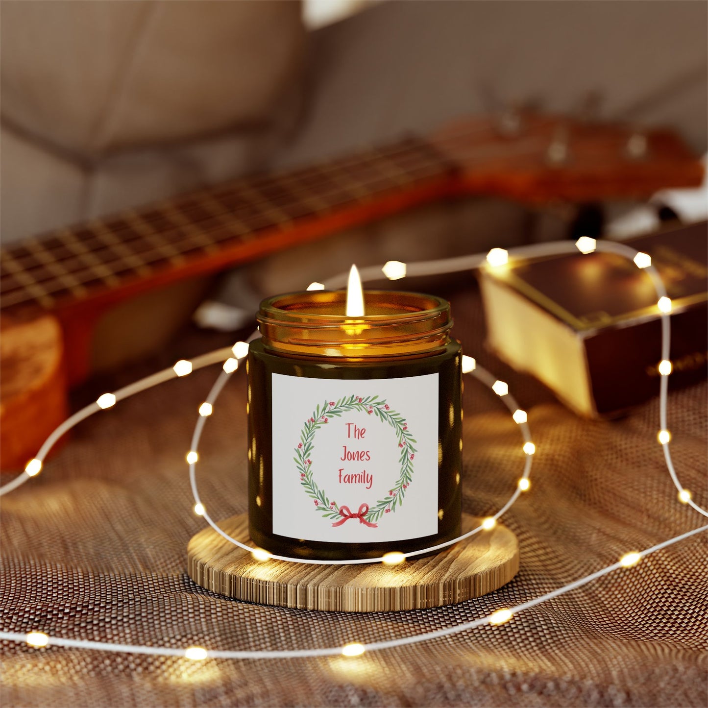 Personalized Christmas Candle - Scented Candles - any name any color combination