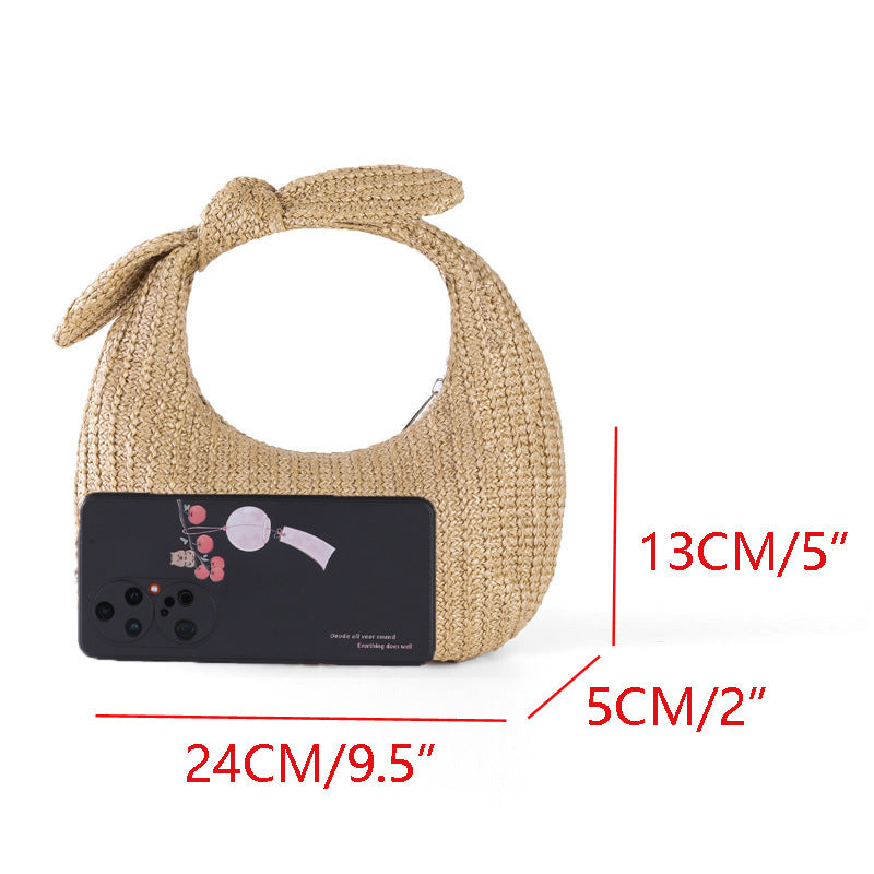 Beachy Chic Handbag with Adorable Straw Bow