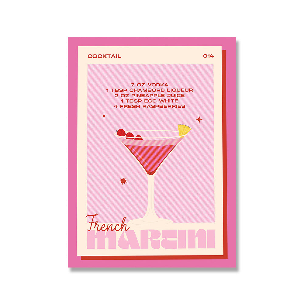 Cocktail Mojito Bar Vintage Wall Art Canvas Painting
