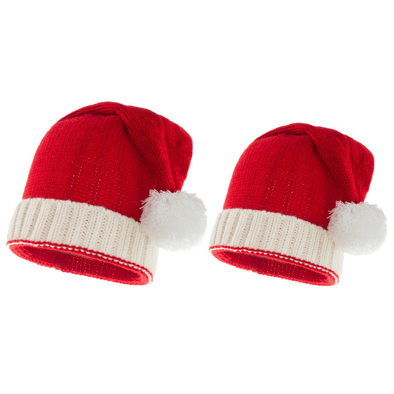 Festive Knitted Christmas Hat with Fluffy Fur Ball – The Ultimate Holiday Party & Winter Warmth Accessory!