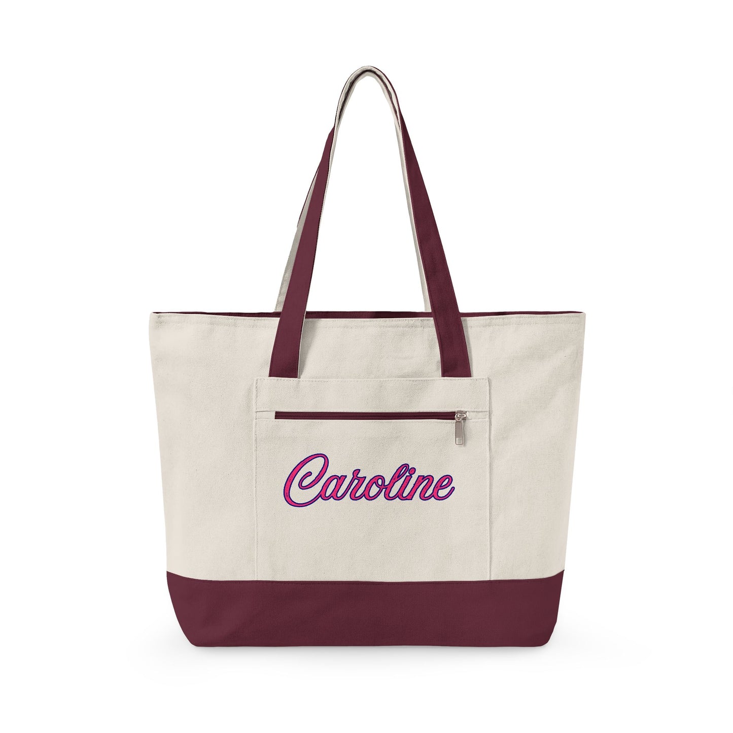 Personalized Sorority Tote Bag |, Custom Name Canvas Zipper Tote
