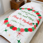 Personalized MR and MRS First Christmas Plush Blanket