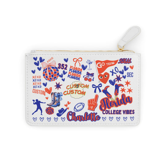 Personalized Florida Fan Mini Clutch | Custom College Game Day Purse | Fan Gift | Orange & Blue Accessory