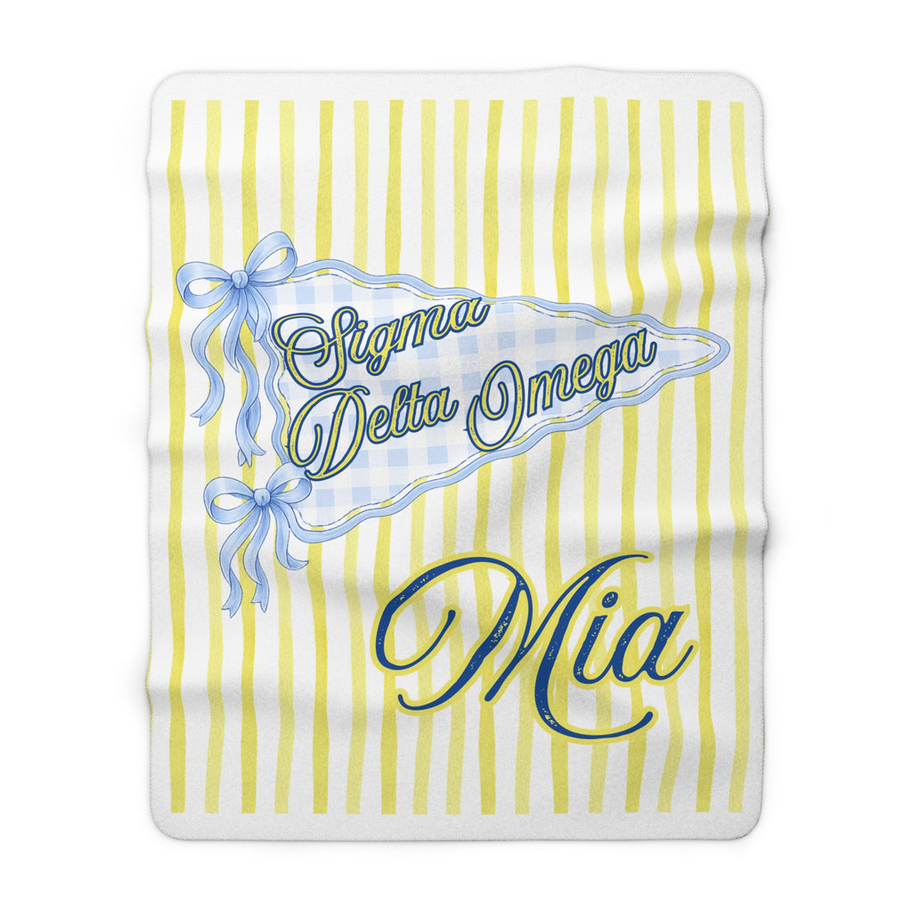 Custom Sorority Name Blanket, Personalized Bid Day Big Little Gift