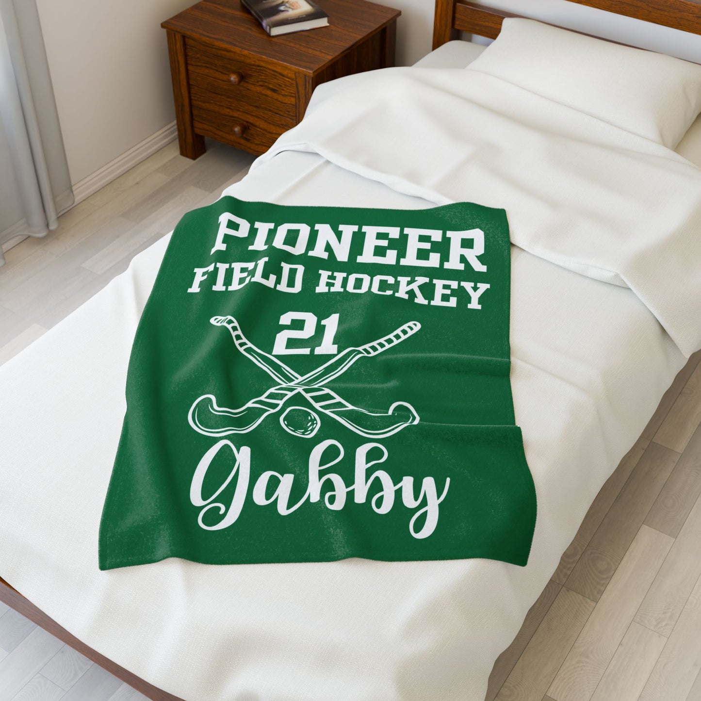 Field Hockey Team Gift, Personalized Sports Blanket, Youth Sports Team Gift, Senior Night Gift, Custom Name Velveteen Plush Blanket