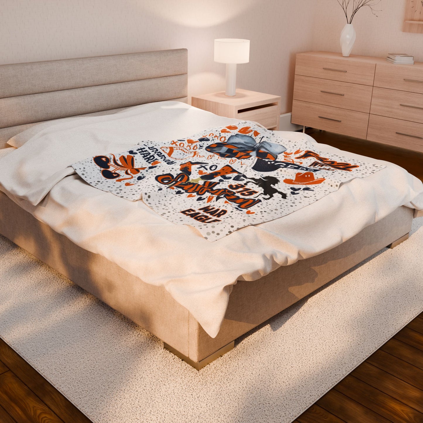 College Spirit Plush Blanket for Pride College Fans, Personalized Fleece Throw Gift, University Team Spirit Dorm Bedding, Home Decor,