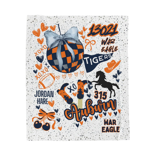 College Spirit Plush Blanket for Pride College Fans, Personalized Fleece Throw Gift, University Team Spirit Dorm Bedding, Home Decor,