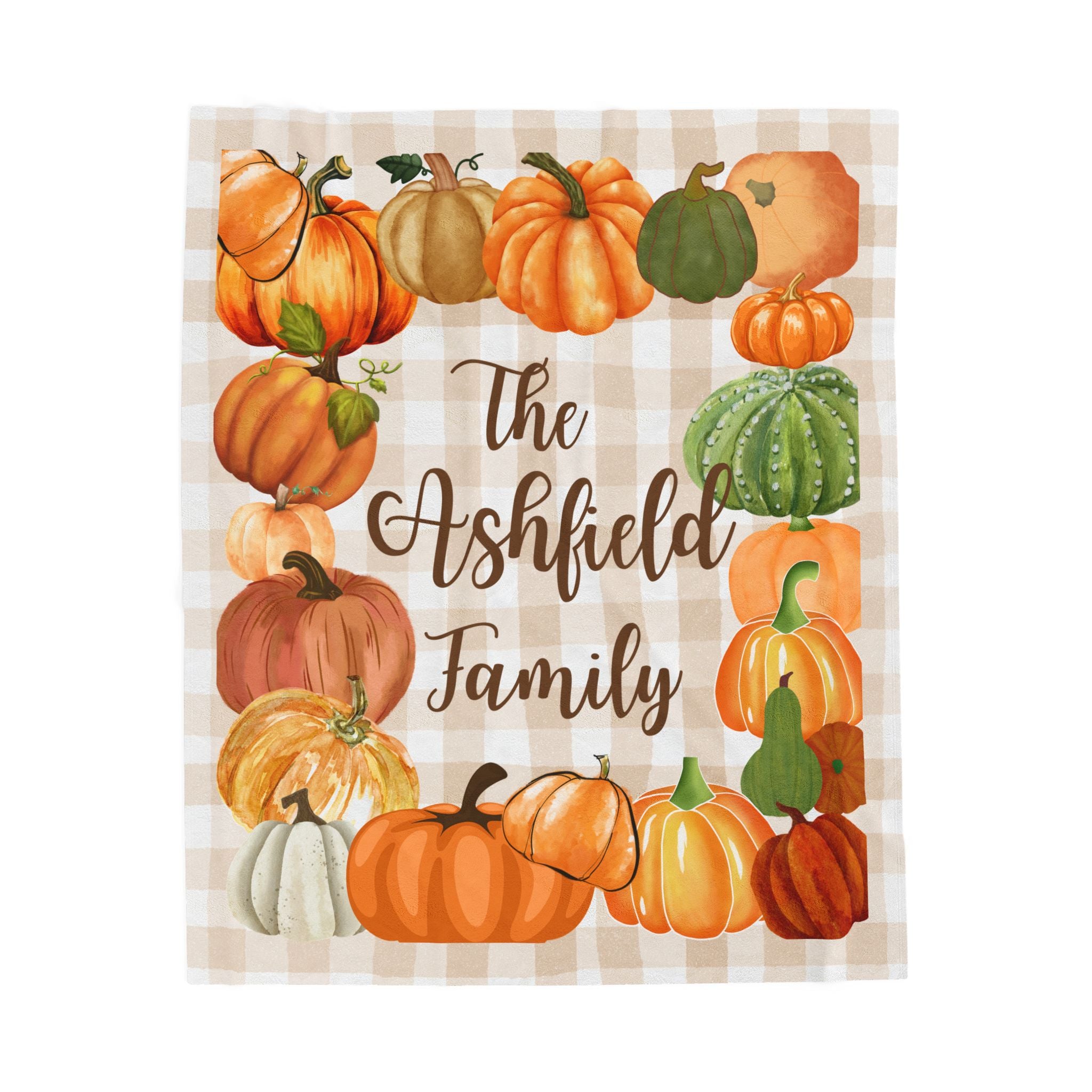Personalized Pumpkin Patch Family Blanket