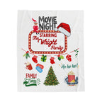 Movie Night Plush Blanket - Snuggle in Style - Holiday Movie Night Throw, Family Christmas Gift, Personalized Cozy Winter Decor, Christmas