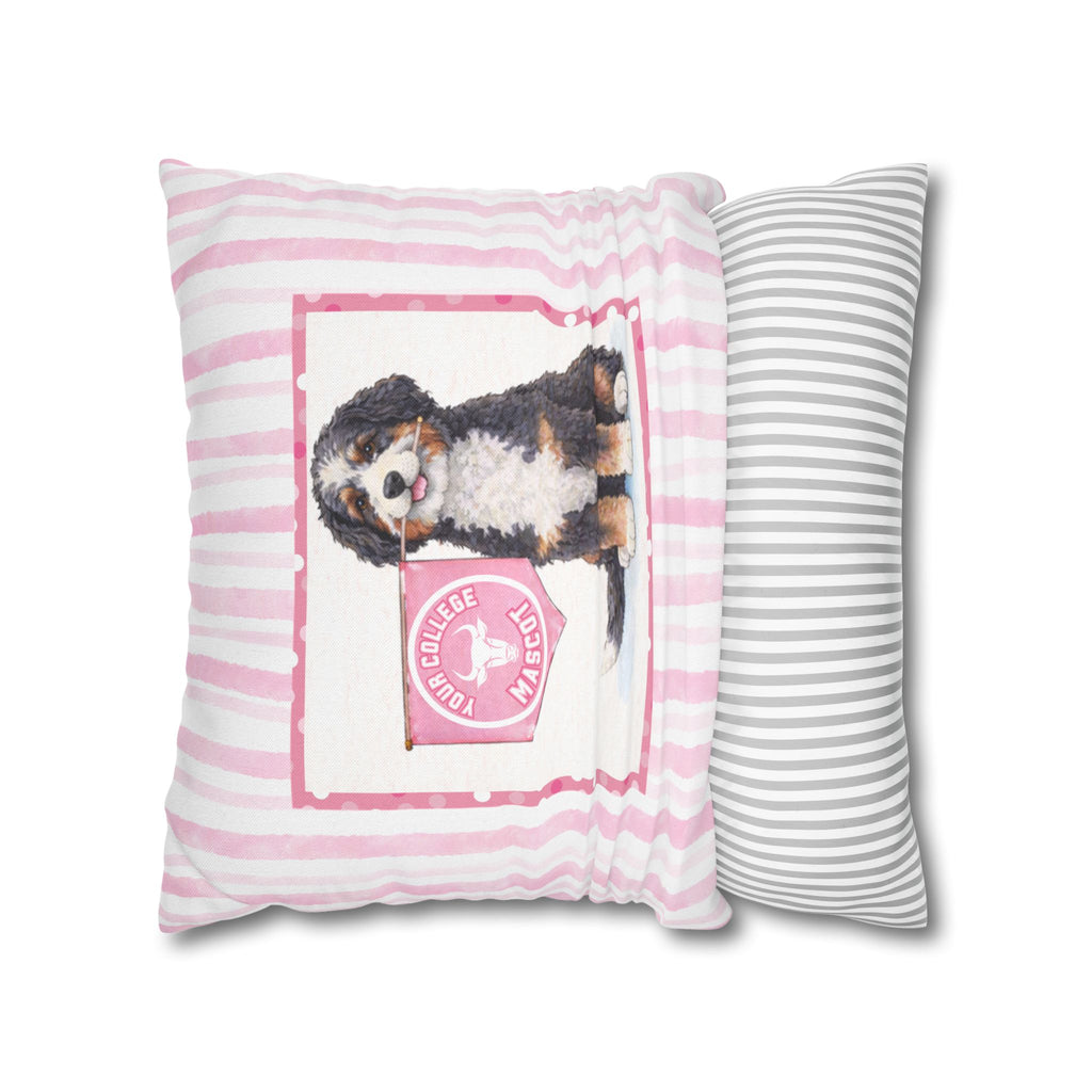Custom College Dog Pillow Cover | Personalized School Mascot Pillow | Dorm Decor Gift | College Acceptance Gift | Dog Lover College Gift
