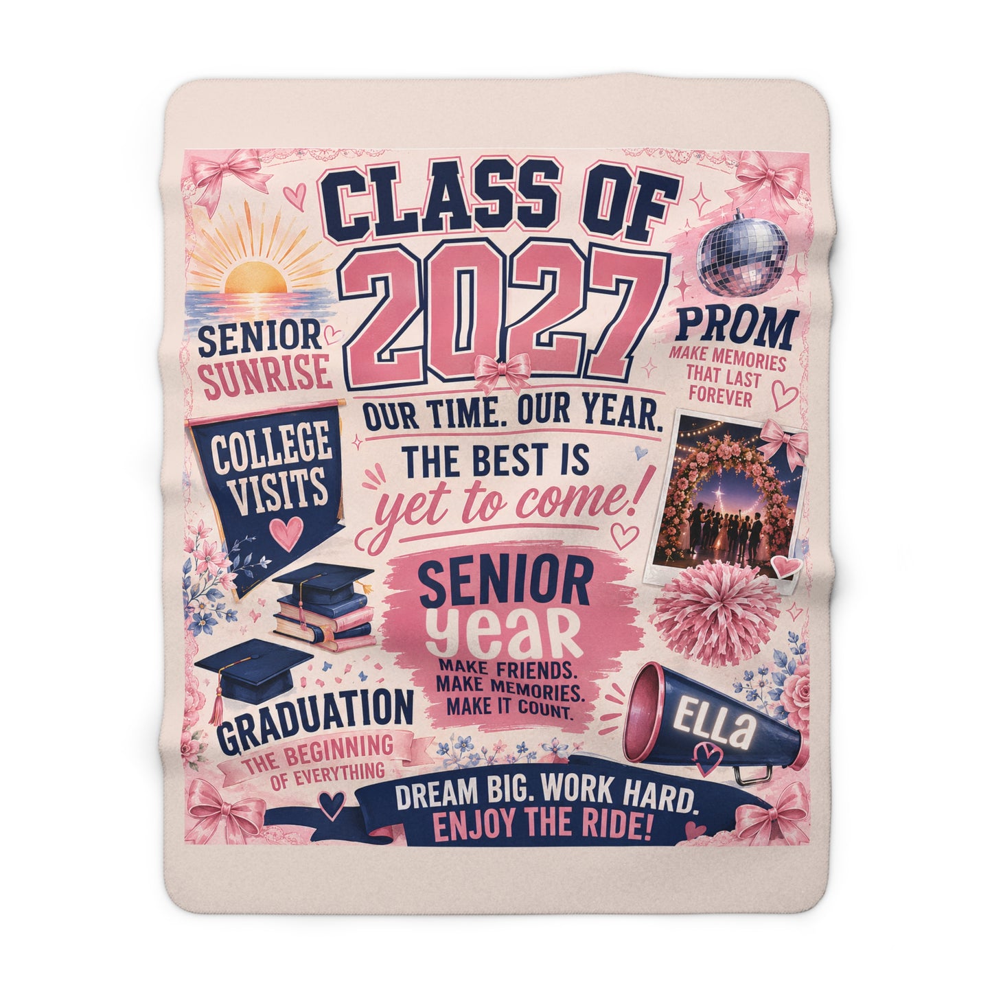 Class of 2027 Sherpa Fleece Blanket — Senior Year Celebration Throw