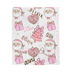 Personalized Pink Christmas Blanket