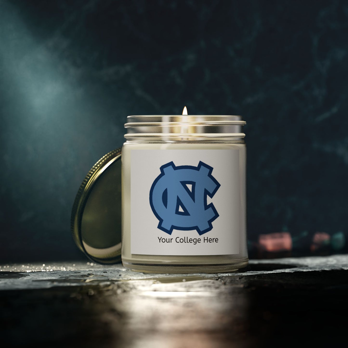 Scented Candle Personalized with College Name and Colors