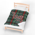 Christmas Tartan Plaid Personalized Family Velveteen Blanket