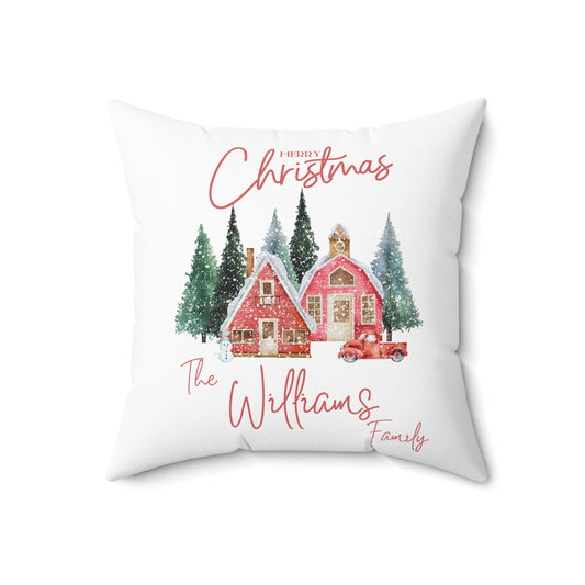 Personalized Family Winter Holiday Family Pillow