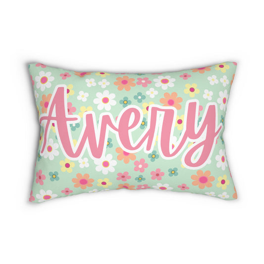 Personalized Spun Polyester Lumbar Pillow - Custom Name Pillow, Decorative Throw Cushion, Gift for All Ages, Home Decor Accent, Unique