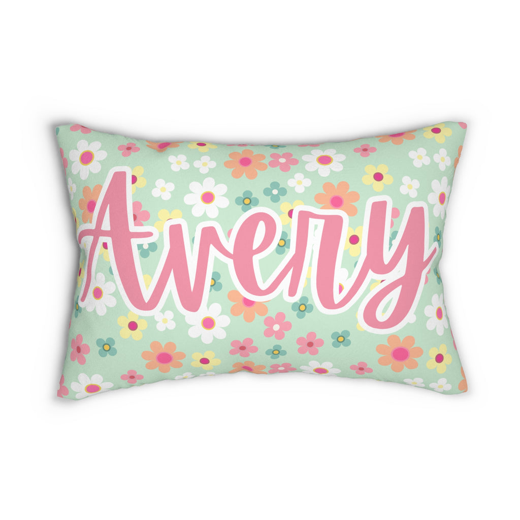 Personalized Spun Polyester Lumbar Pillow - Custom Name Pillow, Decorative Throw Cushion, Gift for All Ages, Home Decor Accent, Unique