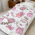 Personalized Pink Christmas Blanket