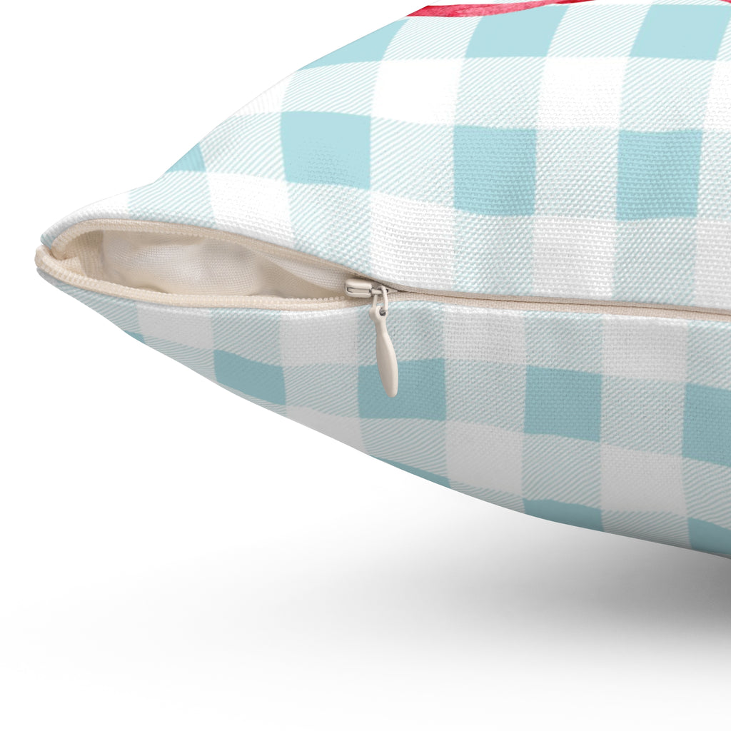 Sorority Gingham Personalized Pillow, Greek Life Gift, Pink Bow Decorative,  Monogrammed Cozy Throw Pillow