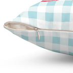 Sorority Gingham Personalized Pillow, Greek Life Gift, Pink Bow Decorative,  Monogrammed Cozy Throw Pillow
