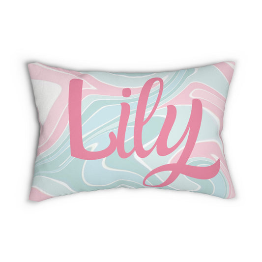 PERSONALIZED Trendy Throw Pillow Pastel swirls home decor accent