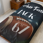 Plush Blanket, High School College Game Day Personalized Team Name Player Number, Customized Gift, Snuggle Fleece Throws, Senior night