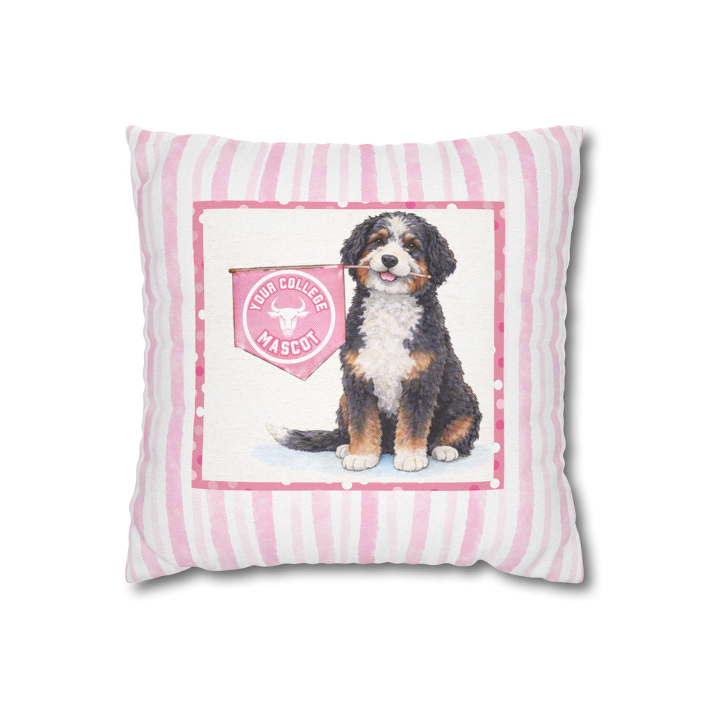 Custom College Dog Pillow Cover | Personalized School Mascot Pillow | Dorm Decor Gift | College Acceptance Gift | Dog Lover College Gift