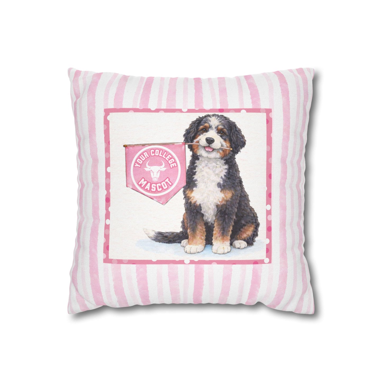 Custom College Dog Pillow Cover | Personalized School Mascot Pillow | Dorm Decor Gift | College Acceptance Gift | Dog Lover College Gift
