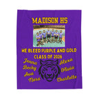 Picture included Senior Night Personalized Throw, School Colors, Mascot, Team Name - Soft Cozy Fleece, Custom Graduation Gift,