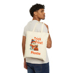 Halloween Tote Bag, Personalized Trick or Treat Bag, Festive Cotton Canvas Tote, Adorable Ghosts and Pumpkins, Fall Decor Bag, Halloween