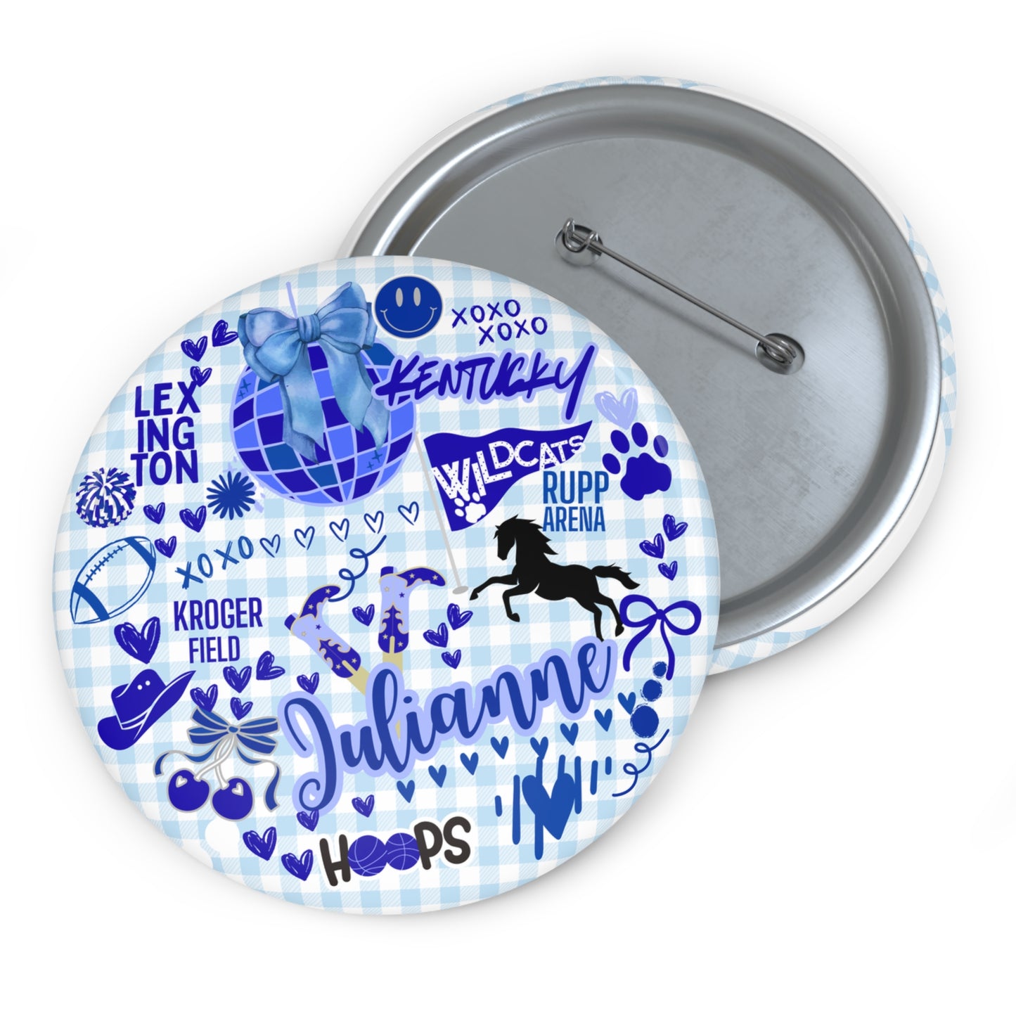 Kentucky Spirit Wear Pins - Custom Pin Buttons, Design Your Own Button Pins, Kentucky State Pride Badge, Personalized Lapel Pins,